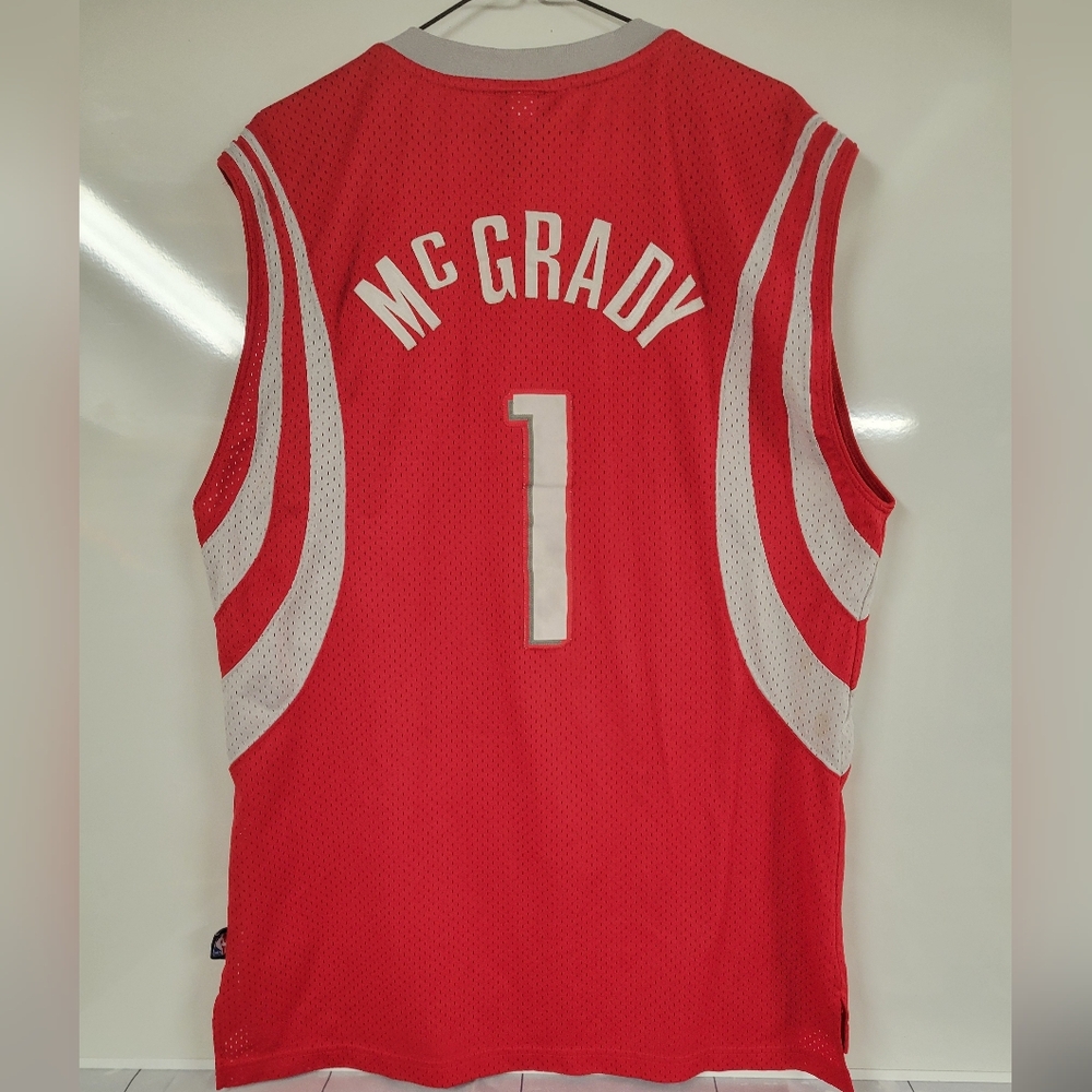 Reebok Tracy McGrady #1 Houston Rockets Red Jersey, Med/Large Tall